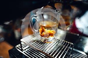 Italian Expresso Coffee machine making a coffee