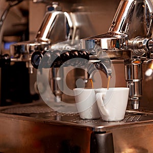 Italian expresso machine with two cups