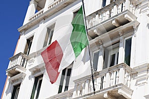 Italian flag on balcony