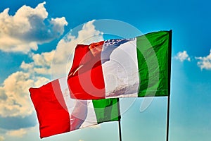Italian flag floating landmark