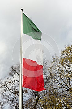 Italian flag on the metal pole