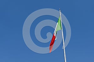 Italian flag waving gently in the wind