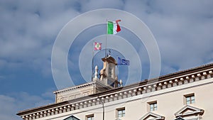 Italian flag waving in the sun