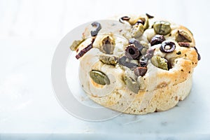 Italian foccacia with olives
