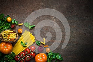 Italian food background.