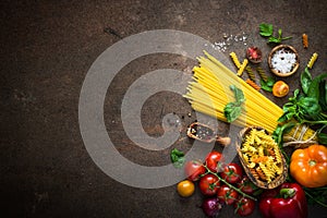 Italian food background.