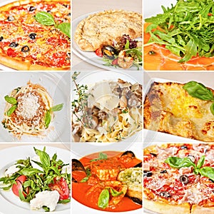 Italian food collage