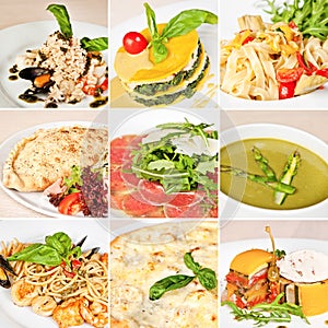 Italian food collage