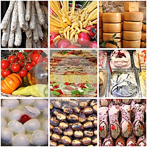 Italian food collage
