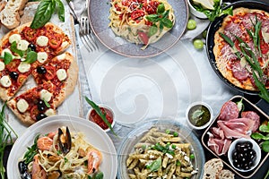 Italian food  on dark background