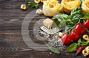 Italian food ingredients. photo