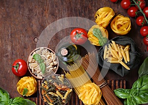 italian food pasta basil cherry tomatoes