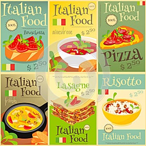 Italian Food Posters Set