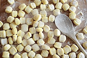 Italian food, potato gnocchi.