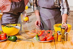 Italian food recipe women cooking vegetable salad