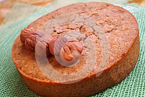 Italian food recipes traditional Castagnaccio cake made with chestnuts flour