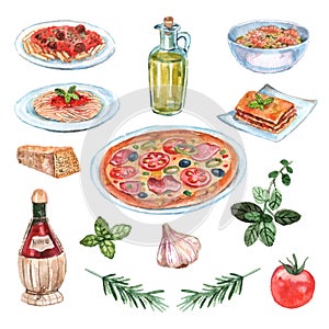 Italian Food Watercolor Set