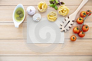 Italian foods concept and menu design .