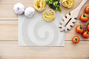 Italian foods concept and menu design .
