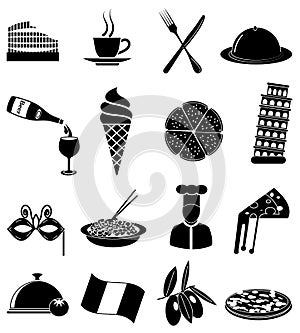 Italian foods icons set