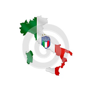 Italian football logo map with flag