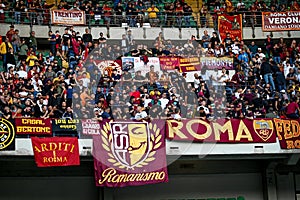 Italian football Serie A match - Hellas Verona FC vs AS Roma