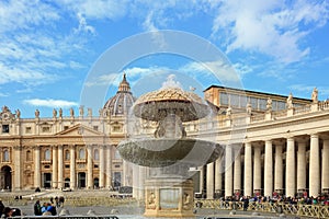 Italian Fountain with St Peter\'s Basilica in the background