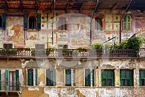 Italian Fresco On Piazza Delle Erbe