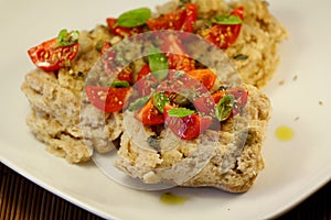 italian frisella with tomatoes and basil