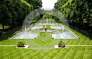 A Italian garden design in a botanical garden