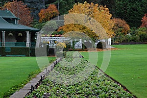 Italian garden in fall