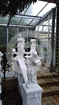 Italian garden with statues