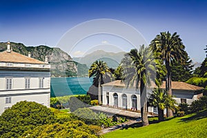 Italian gardens in Bellagio on Lake Como