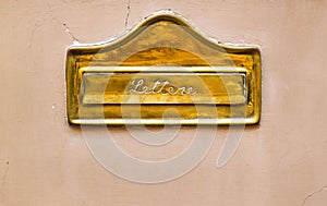 Italian Golden Wall Mailbox photo