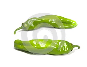 Italian green peppers over white