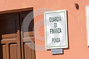 Italian Guardia di Finanza symbol, Ponza island