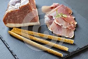 Italian ham served with grissini
