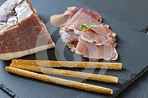 Italian ham served with grissini