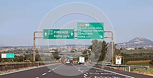 italian highway with name of place in Italy photo