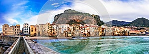 Italian holidays - beautiful coastal town Cefalu in Sicily