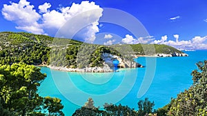 Italian holidays in Puglia - Natural park Gargano with beautiful turquoise sea photo