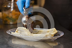 Italian ice cream artisanal preparation