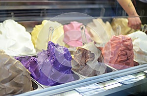 Italian ice cream display photo