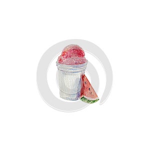 Italian ice, watercolor illustration