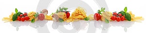Italian ingredients for a pasta dish banner