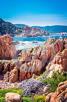 The italian island sardinia in mediterranean sea