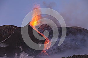 Spectacular Volcano Etna eruption ,Sicily , Italy