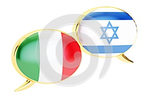 Italian-Israeli conversation concept, 3D rendering