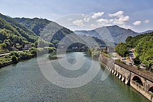 Italian landscape with big river