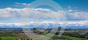 Italian Landscape: hills of Astigiano and Alpi photo